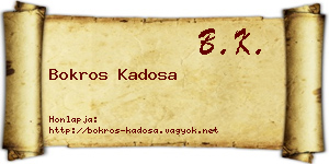 Bokros Kadosa névjegykártya
